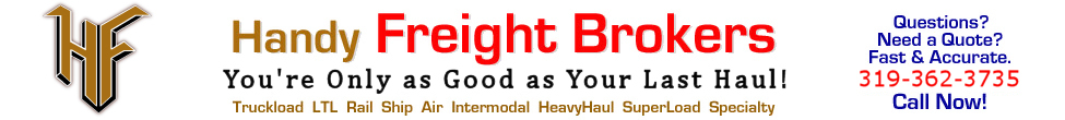 Handy Freight Brokers, Any Load. Any Size, Anywhere...for LESS.